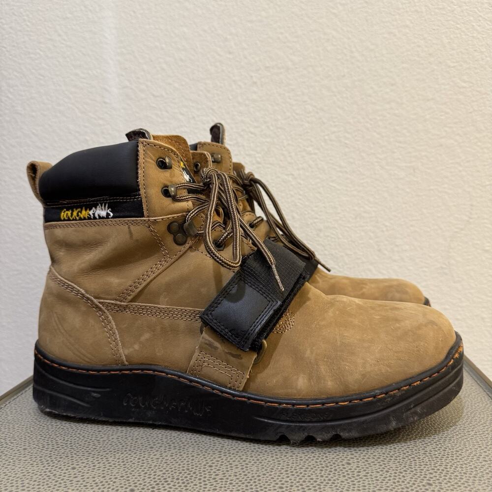 Cougar Paws Men’s Roofing Ankle Boots Nubuck Leather Lace-Up Brown/Black 13 CPPP